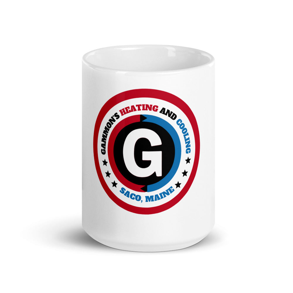 Gammon's White glossy coffee mug